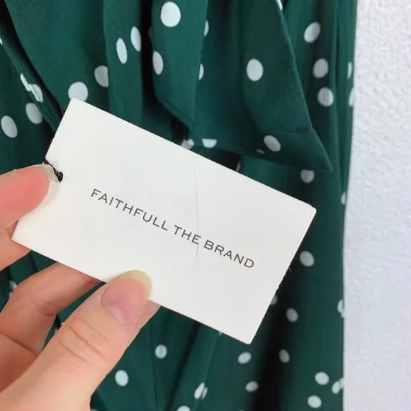 Faithfull The Brand | Gizele Midi Dress Green Polka Dot - Picture 4 of 8